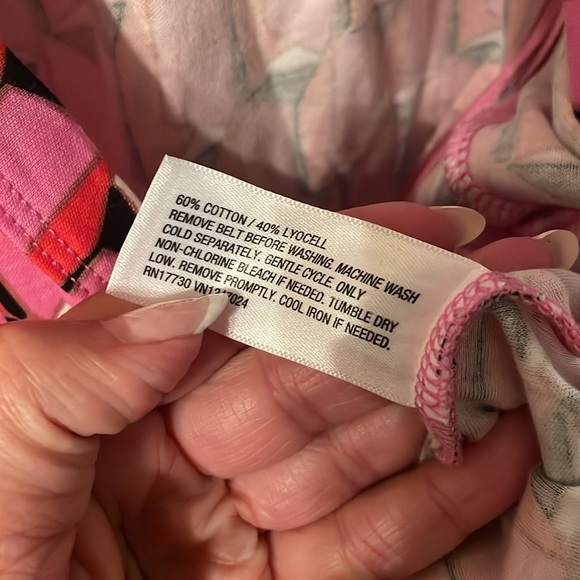 Diane Von Furstenberg Small Pink Geometric Pants Jumpsuit Pockets Belt - Picture 8 of 9